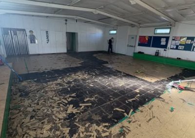 Old flooring tiles being removed to be replaced by Karndean LVT flooring range in planks design - Flitwick MK45 - Flitwick MK45