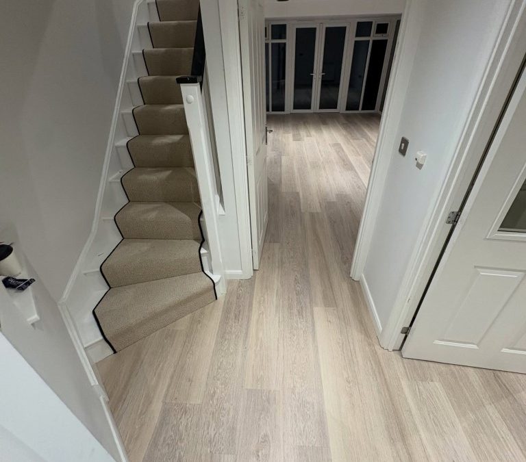 Karndean Van Gogh flooring and Cormar Malabar Weave carpeting – Project 34